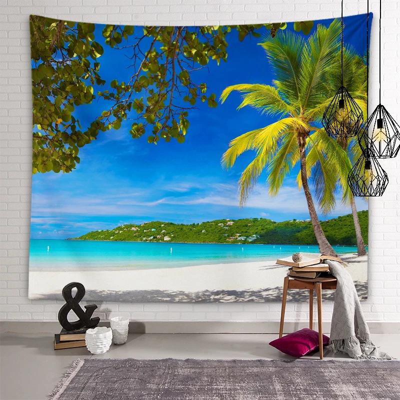 Nature Beach Scenery Art Tapestry Turtle Tapestry Wall Hanging Decor Backdrop Cloth Living Room Bedroom Home Decor Tapestries