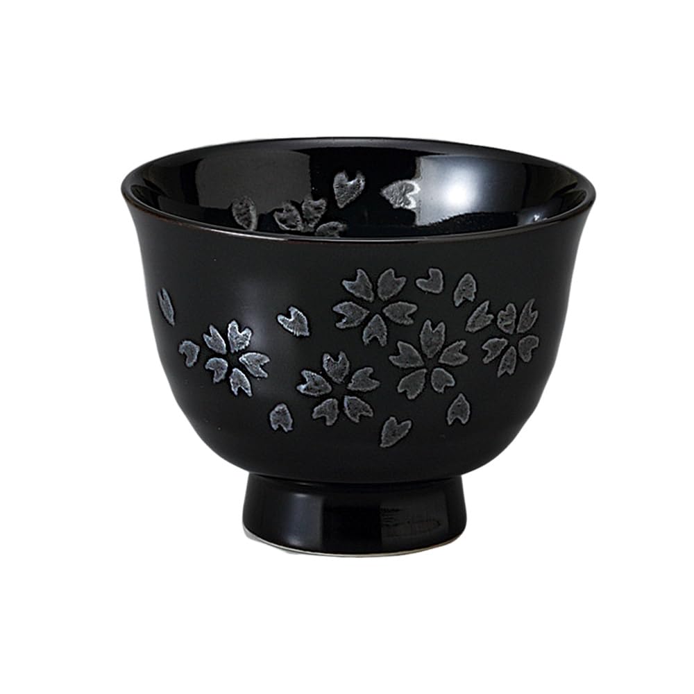 Sencha x Cherry Sencha Dishwasher and Microwave Mino Made in Japan Ale-net (Sencha) Teacup, 9.2 7.6 cm, 180cc, Silver-colored Blossom-Based Teacup,