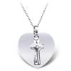 Heart & Key Couples Bracelet and Necklace Set - Cloud Design