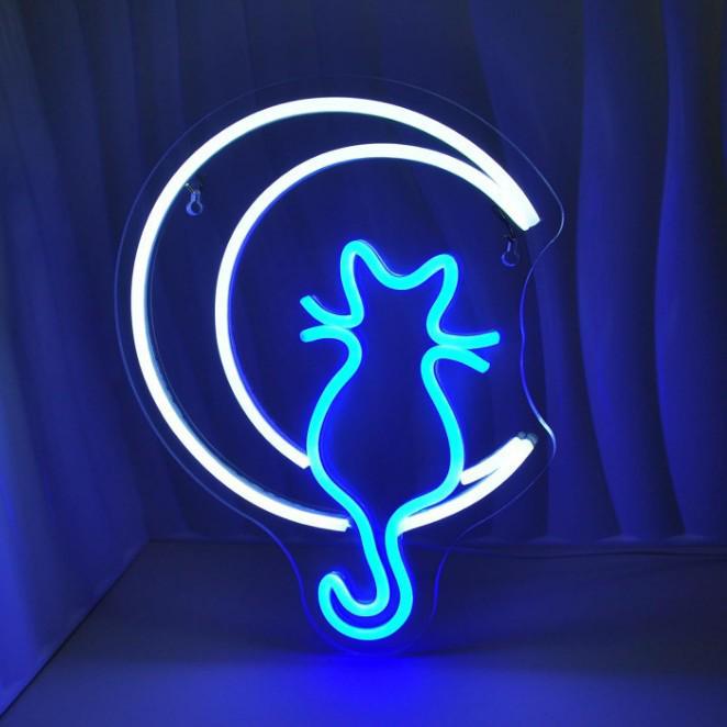 Neon Dachshund Bulldog Cat Skateboard LED USB Light