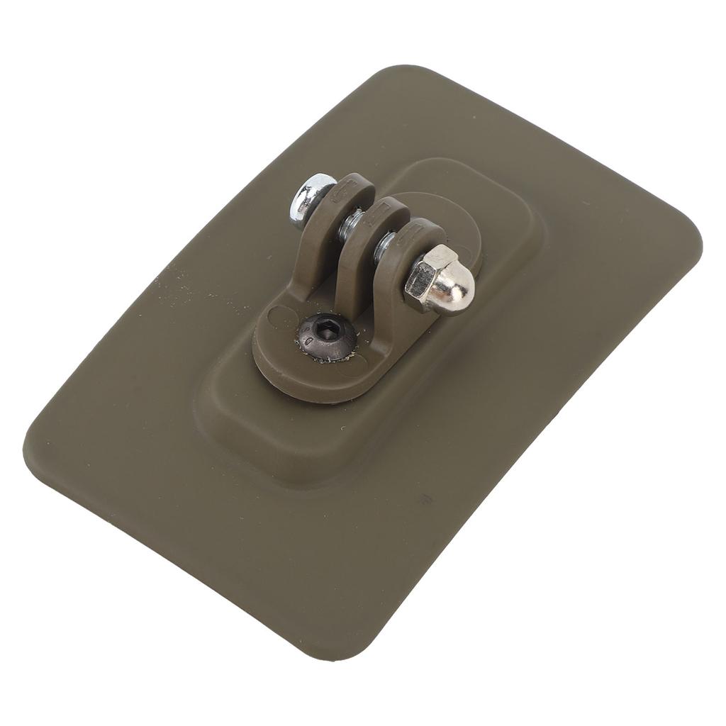Helmet Mount Quick Installation Hook and Loop Fastener Nylon High Strength Helmet Mount Base for Outdoor Activities Tan