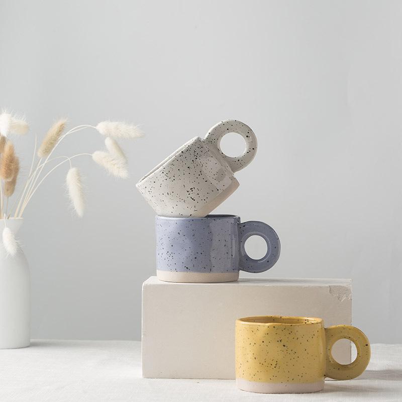 Irregular Ceramic Mug Coffee Cup Milk Tea Cup Breakfast Mug Drinkware Mark Cup Water Cup Household Supplies Gifts