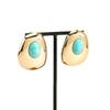Imitation turquoise personalized stud earrings fashionable high-end glossy retro earrings simple and versatile earrings women
