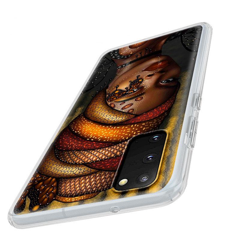 Case For Samsung Galaxy S20 FE Ultra S10 S10e S9 S8 Plus Note 10 Lite 20 9 8 Soft Matte Back Phone Cover Colorful African Girl