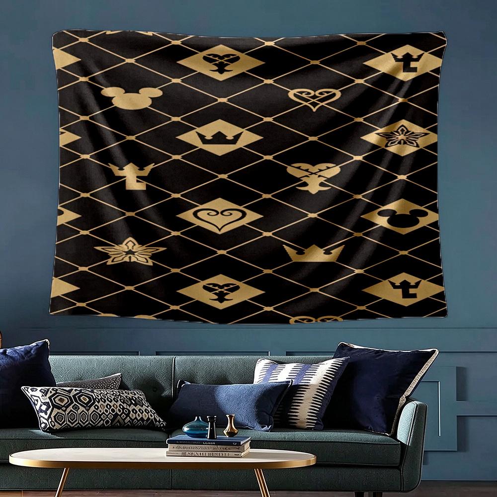 Golden Symbols Wall Tapestry Art For Birthday Wedding Party Backdrop Family Gift
