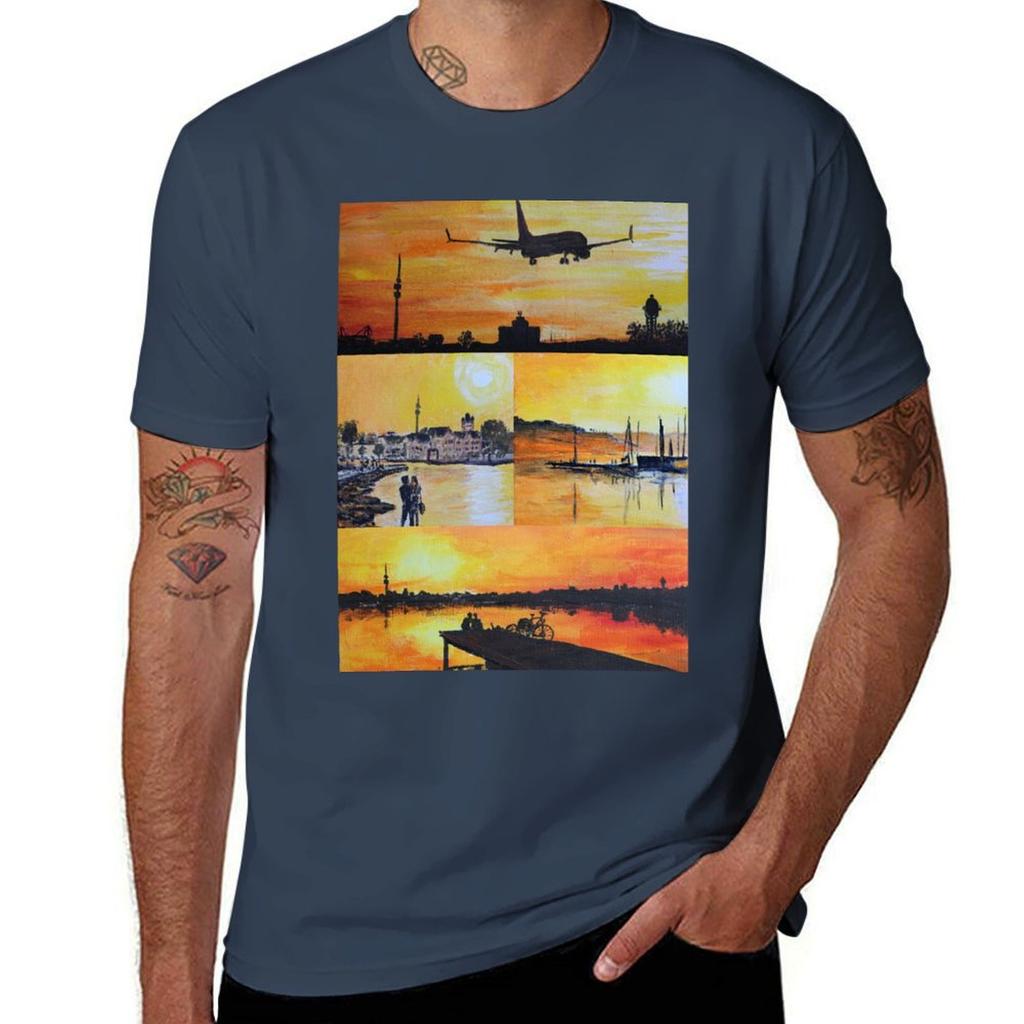 Evening mood at the Phoenixsee Tshirt oversizeds Short sleeve tee vintage mens graphic tshirts funny