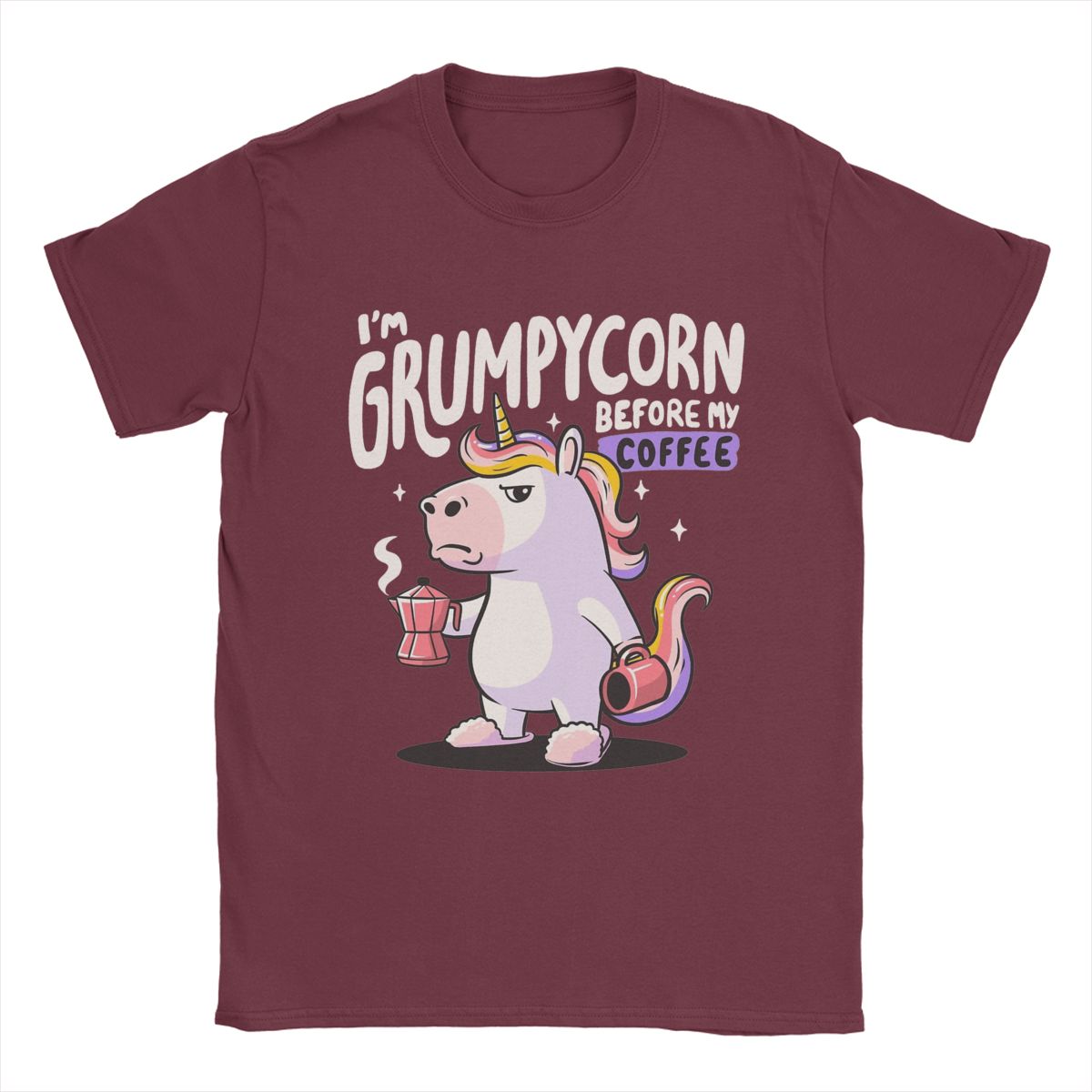 

Чоловіча Жіноча Футболка Grumpycorn Милий Буркотливий Єдиноріг Кава Подарунок Сорочка Вбрання Новинка Бавовняна Футболка Футболка Одяг Графічний Друк L бордовий