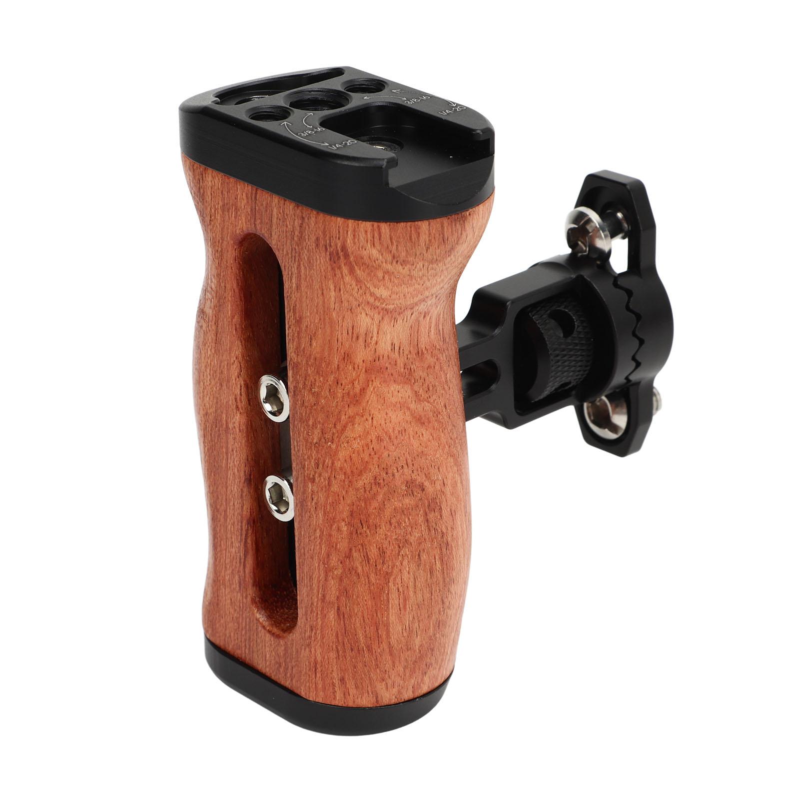 

Деревянная клетка для камеры Ручка Левая Правая Деревянная ручка-держатель для клетки камеры с резьбовым отверстием 1/4 дюйма 38