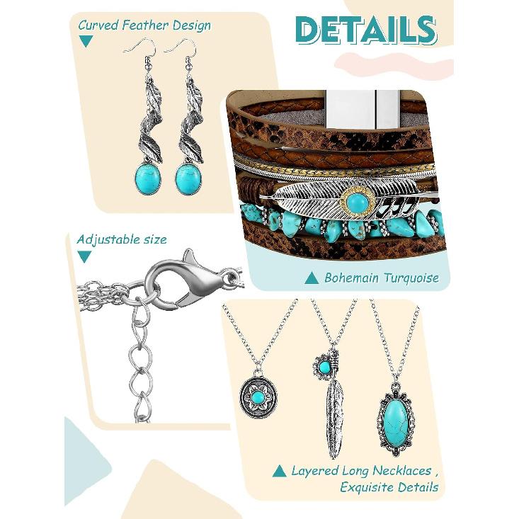 Inbagi 3 Pcs Boho Western Jewelry for Women