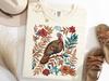Turkey Wildflower Shirt, Boho Floral Turkey Birdwatching Tee, Bird Lover Gift