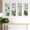 WOHAHA Wall Stickers, Stylish Plant Leaf, Green Wisteria Leaf, Nordic Wallpaper Sticker, English Text, Faux White Wood Grain, Peelable, Stylish Wall