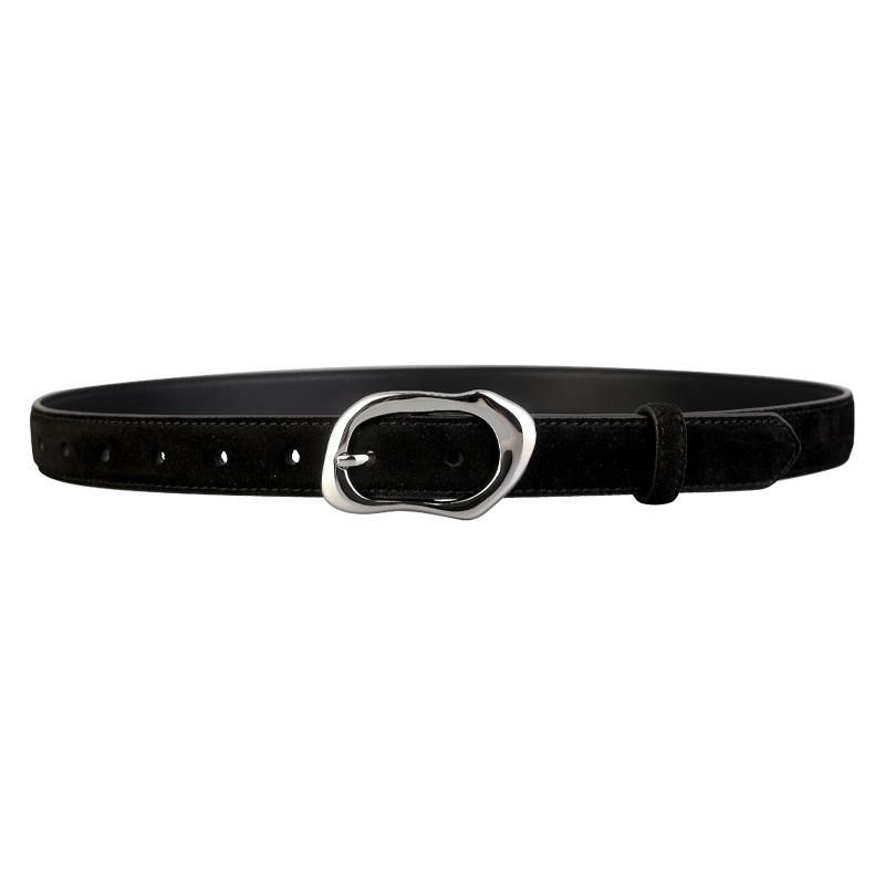 Minimalist Leather Belt For Women With Alloy Buckle For Casual Daily Wear