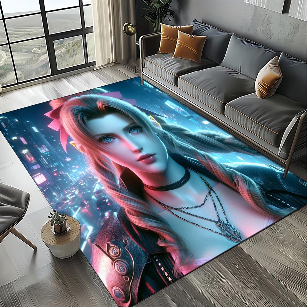 New Style Final Fantasy Games Cloud Tifa Aerith Carpet Rug for Living Room Bedroom Home Sofa,Kids Play Non-slip Floor Mat