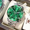Iqiyi Men Analog Quartz Waterproof Watch Green Dial Chronograph 2870g Blv