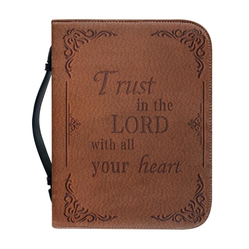 

Bible Cover Case,Leather Carrying Case with Handle Zippered Bible Book Cover Holder Bag Case Bible Accessories,Bible Bag M