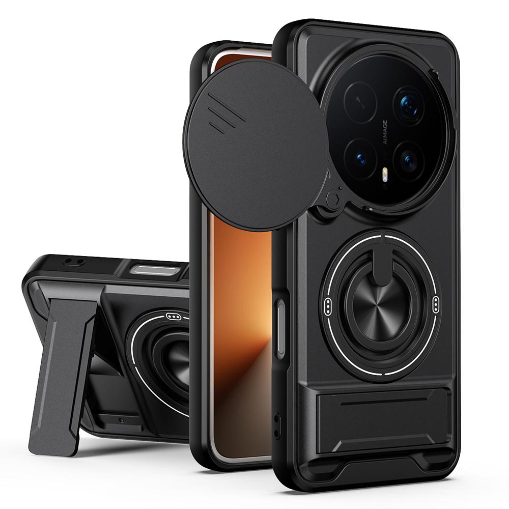 KEYSION Magnetic Phone Case for HONOR Magic 8 Pro 5G Slide Camera Protection Upright Kickstand 360 Ring Shockproof Back Cover