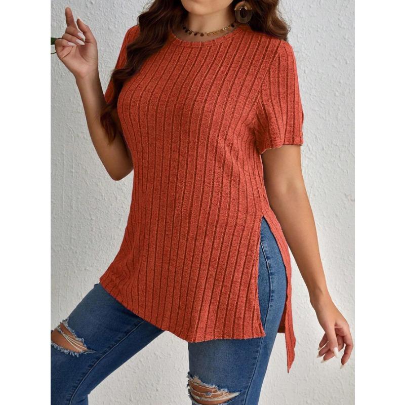 ქალთა მოდა ჩვეულებრივი საზაფხულო საგაზაფხულო ფერადი პრინტით მოკლე მკლავებიანი ბლუზები და მაისურები