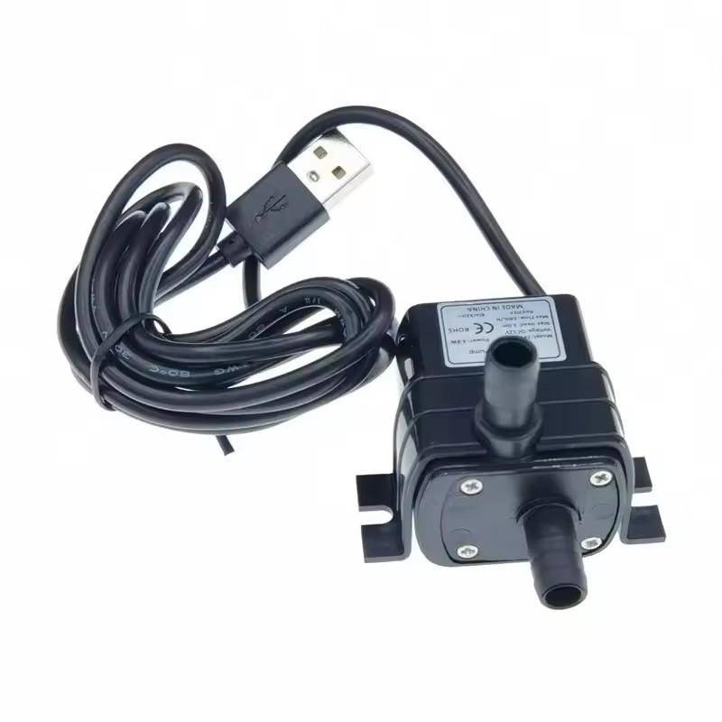 USB Mini Water Pump 4.8w 240L/H DC12V Cycle Brushless Motor Diving Pump Hydroponic Vegetable Planting Craft Fountain USB Plug