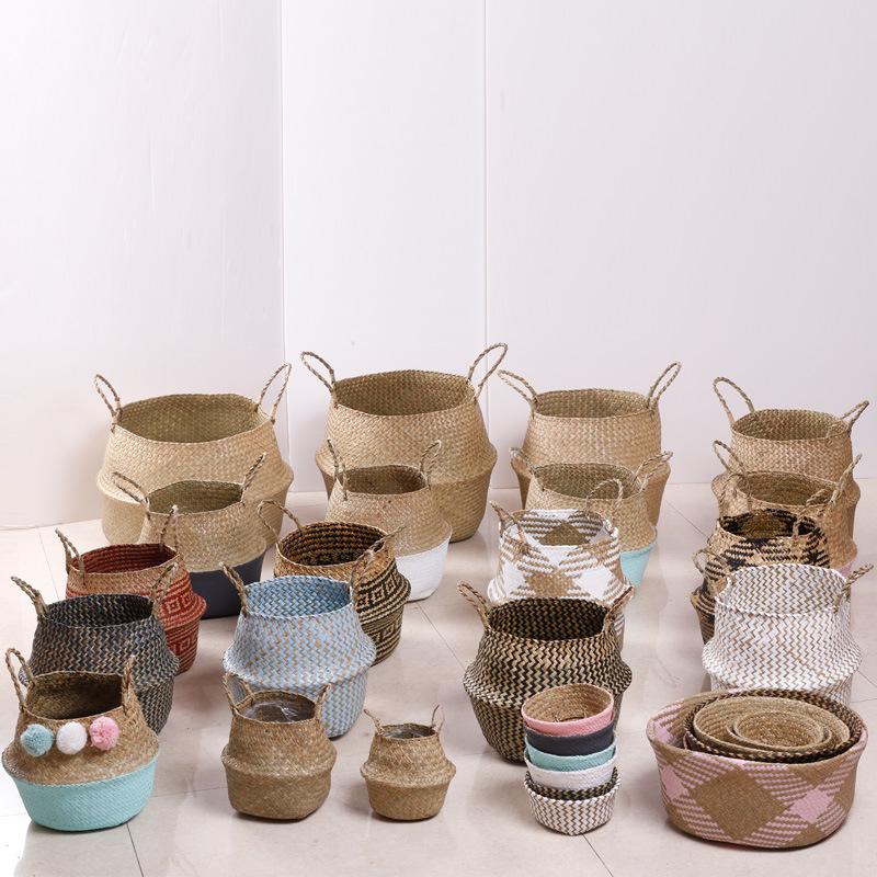 Mid-Autumn Festival Cattail Weave Handmade Plant Fiber Flower Pot