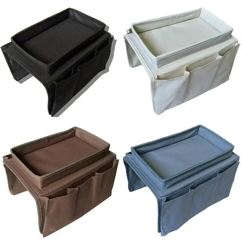 4 Pockets Storage Bag Sofa Handrail Tray Table Mat Couch Arm Rest Organizer Couch Table Top Holder Remote Control Organizer Bag