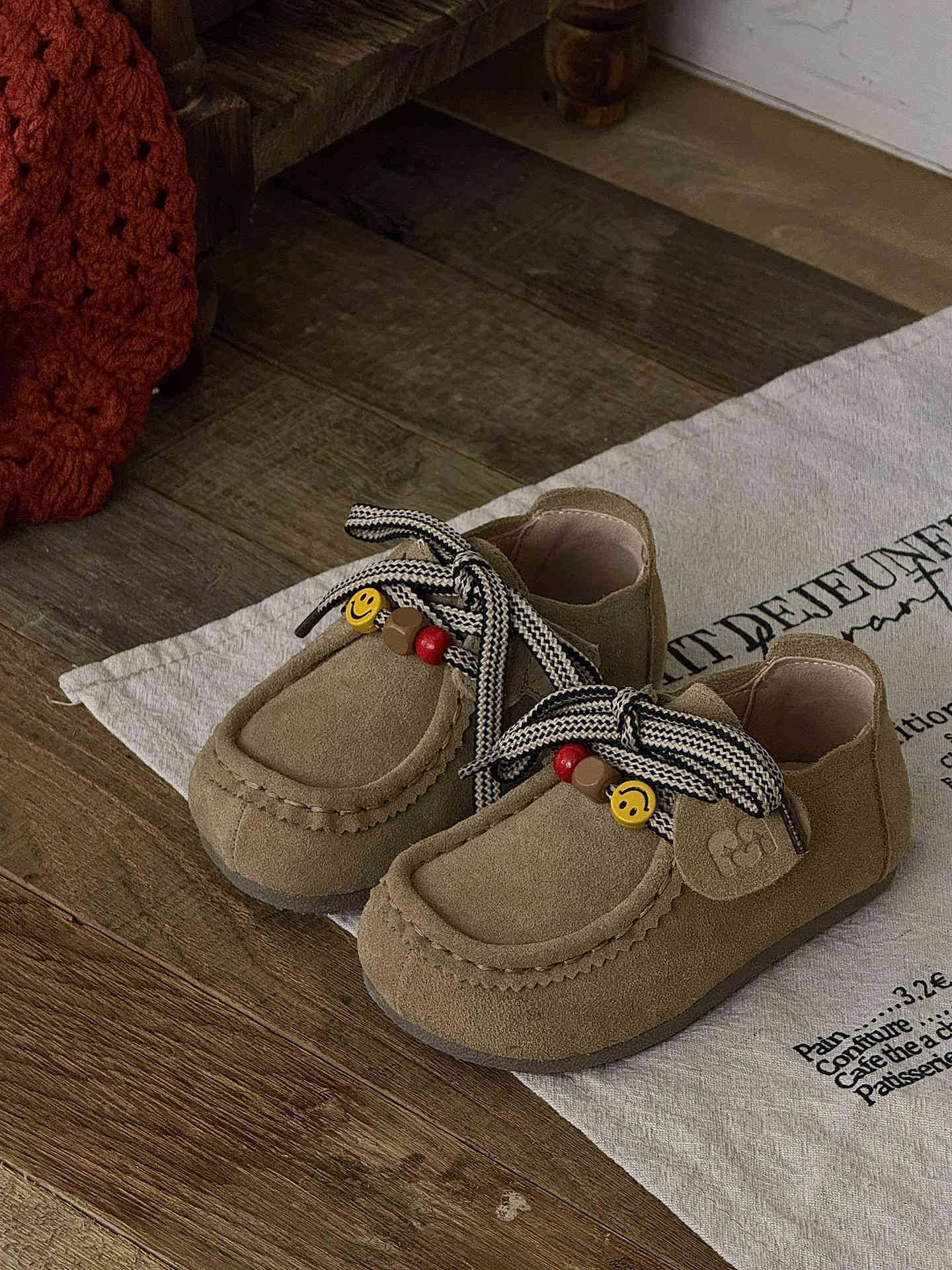 

XSHX Keluli Kangaroo Shoes | Boys and Girls Qiuboken Top Layer Cattle Velcro Anti-skid Functional Bottom 25 верблюд