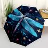 1pc Dragonfly Symphony: A Whimsical Nighttime Dance Umbrella with Plastic Handle,Suitable for All Seasons UmbrellaPT586