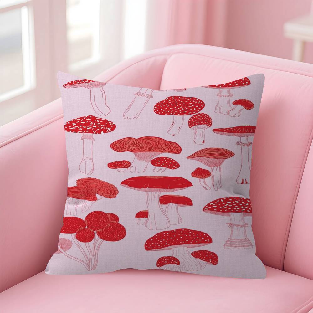 Mushroom Personalized Pillow Cover Kids Bedroom Wild Party Decor Pillowcase Kid Birthday Shower Gift