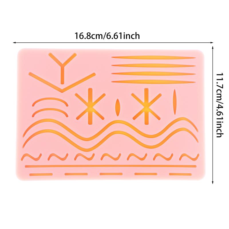 Medical Silicone Suture Practice Pad, Skin Suture Kit Training Model, Surgical Suture Pad, Human Traumatic Skin Model
