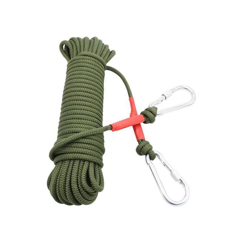 Ruifulaik 8mm 80m Double Hook Nylon Fire Rescue Safety Rope