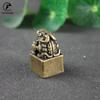Pure Copper Lion Seal Ornament Lucky Feng Shui Decorations Crafts Bronze Animal Miniature Figurine Home Office Decor Accessories