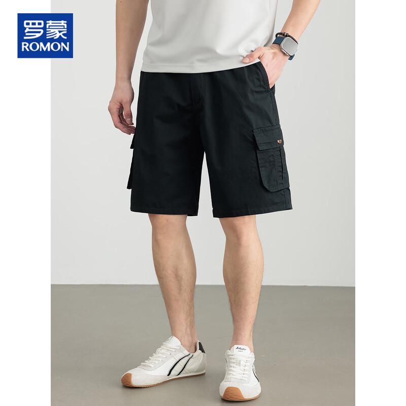ROMON Men's 100% Cotton Loose Cargo Shorts