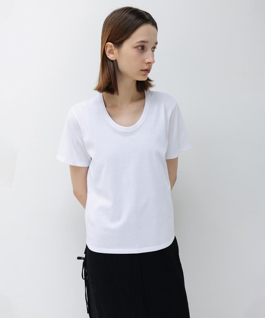 INSILENCE WOMEN W Supima Cotton U-Neck T-Shirt White