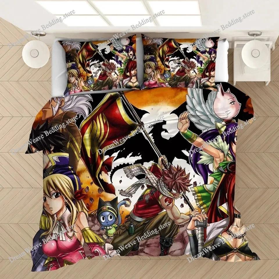 FAIRY TAIL Bedding Set 3D Duvet Cover Sets Japan Anime Comforter Bedding Sets FAIRY TAIL Bedclothes (NO Sheet) AYR Luxury Gift