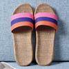 Cotton and Linen Non-Slip Home Slippers for Men and Women – Indoor Summer Slippers with Thick Bottom for Wooden Floors.