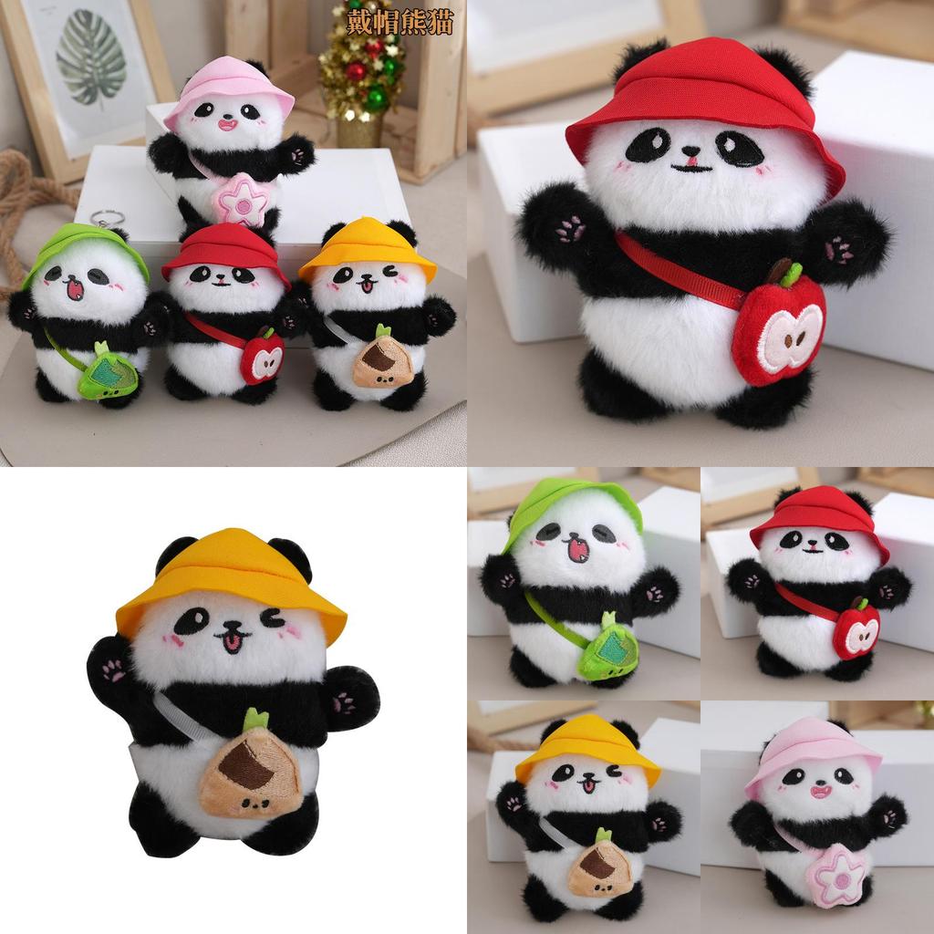 Delightful Mini Plush Panda Keychain Doll Cuddly Stuffed Animal Pendant