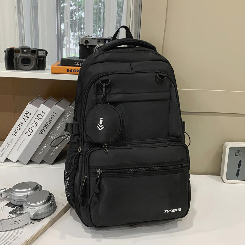 Junior High School Schoolbag Women Large Capacity Backpack Men Color Block Backpack