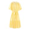 Kaslead New Women clothes Western Style Two-piece Set High Sense Frill Temperament Puff sleeve Dress