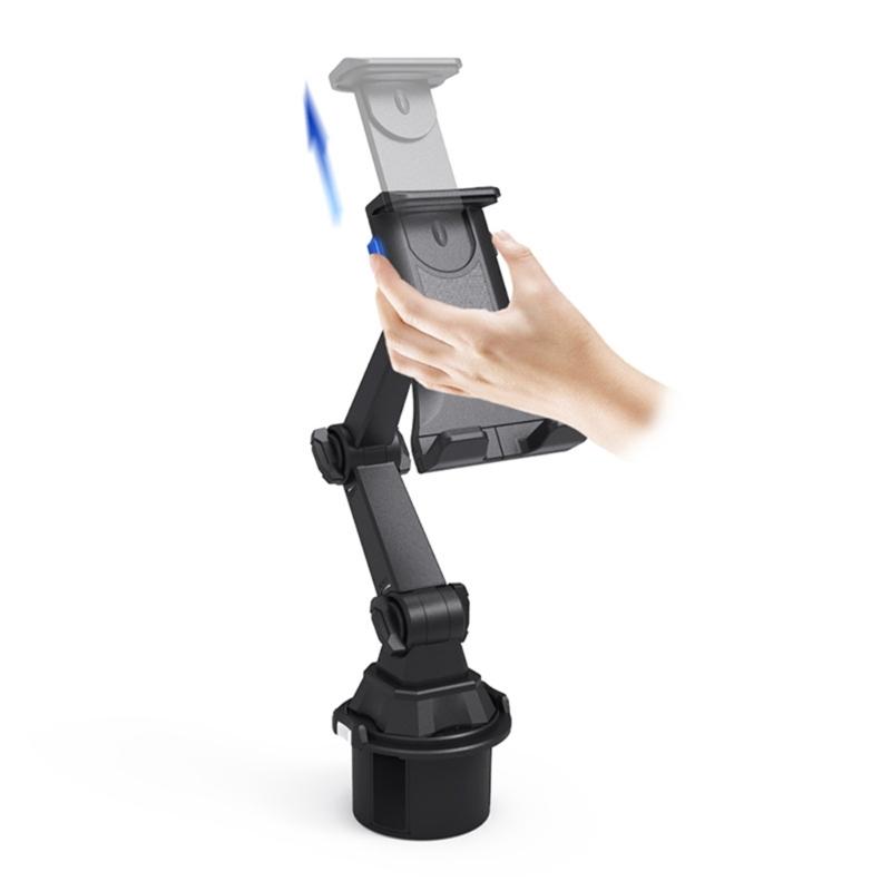 360° Rotatable Adjustable Car Cup Holder Stand For Pad Phone 11-22cm Devices Stable Mounting Easy Setups