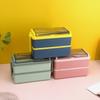 Food-grade microwaveable lunch box, double-layer bento box, compartmented lunch box with cutlery and small sauce container