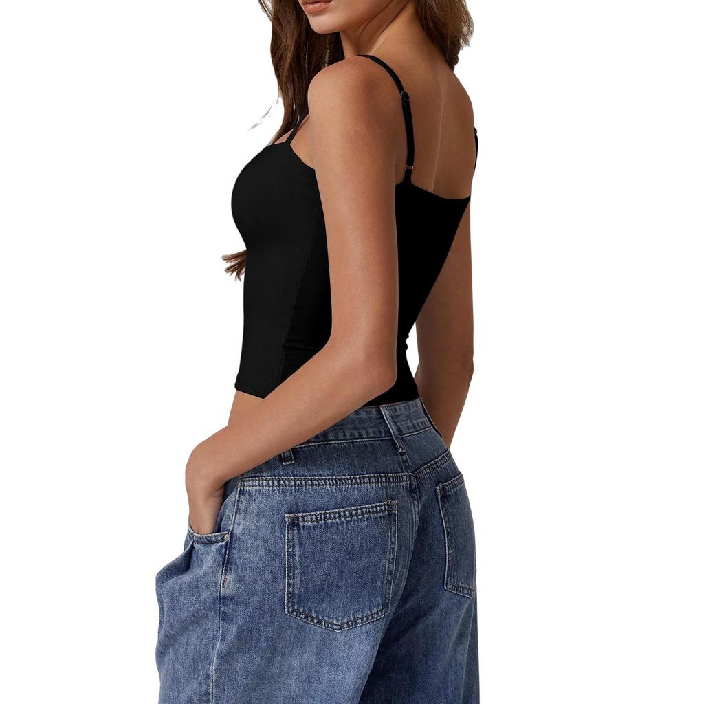 Women's Fashion Sleeveless Sexy Adjustable Small Camisole Colour Tank Top