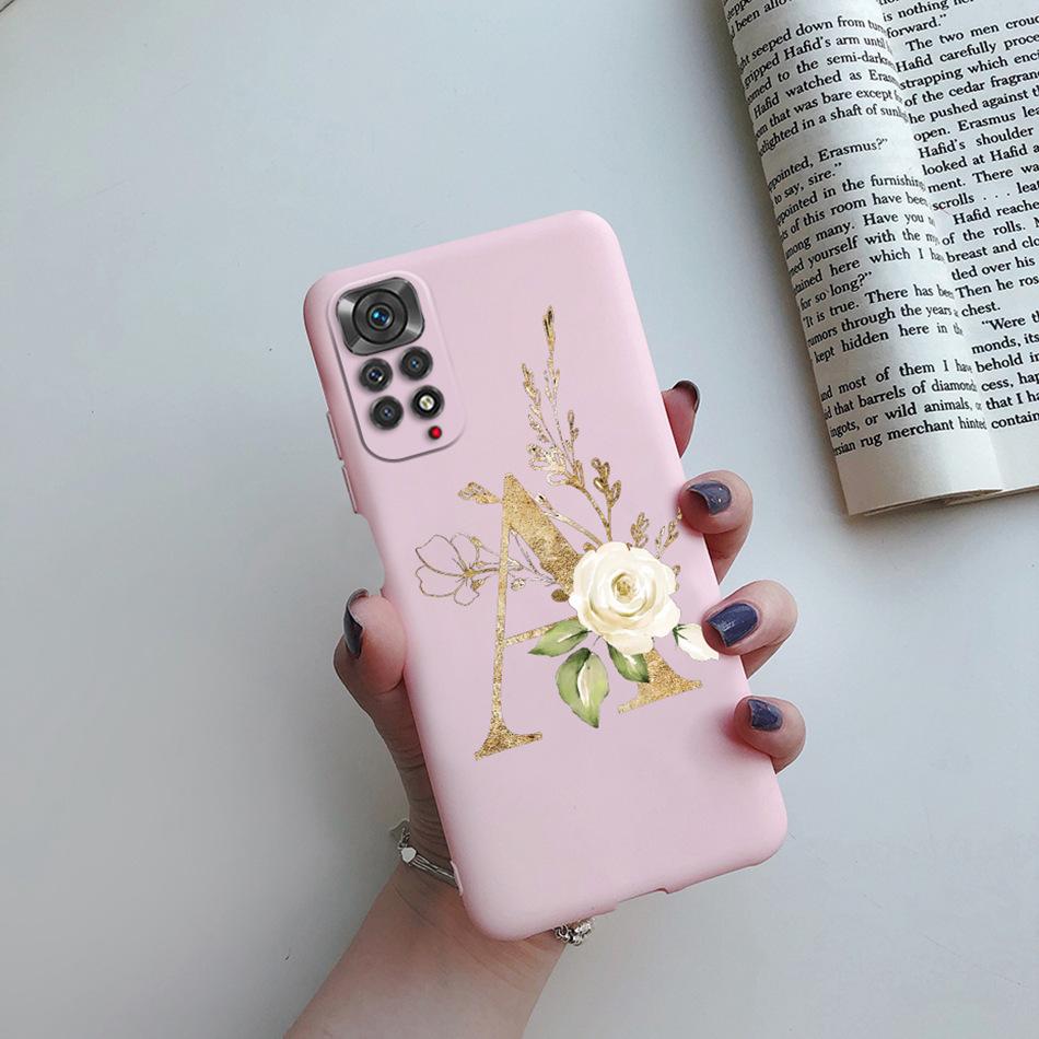 For Xiaomi Redmi Note 11 Pro Case Luxury Custom Name Letter Alphabet Phone Case For Xiaomi Redmi Note 11 11S Note11 Pro 5G Cover