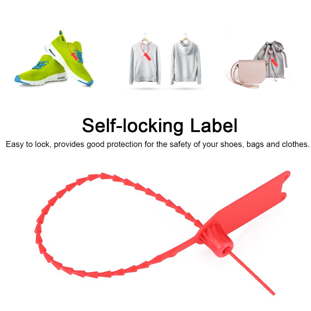 100Pcs Disposable Cable Zip Ties Anti Theft Self Locking Tie Suitcase Shoes Bag Label Tag(Red )