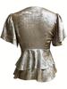 2025 Slim Women's Faux Button Pleated Top