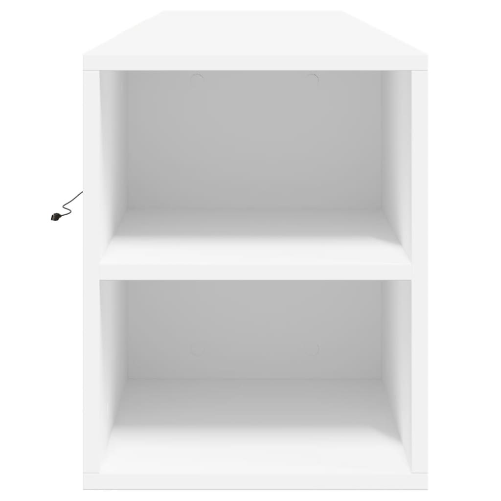 Vidaxl Ścienna Szafka Pod Tv, Z Led, Biała, 180X31X39,5 Cm
