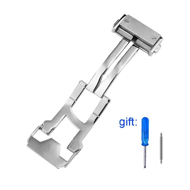 18mm 22mm Solide Edelstahlschließe Mit Werkzeugen Silber Schwarz Passend Für Hublot Big Bang Uhr Herren Silikon Lederarmband Schließe