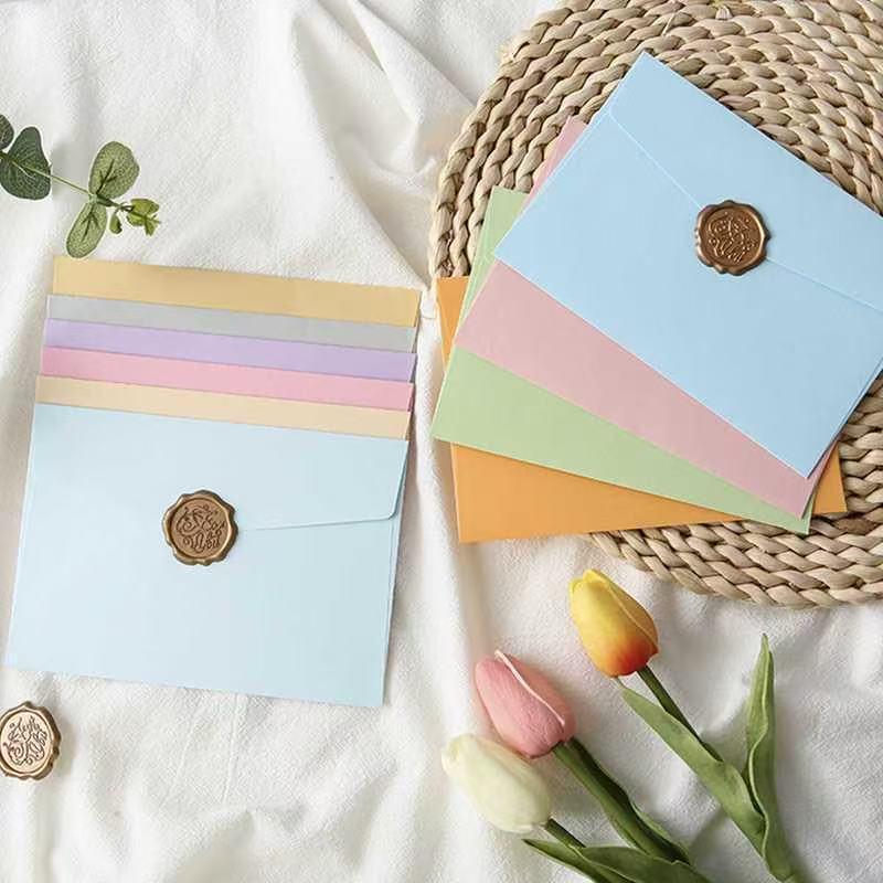 Retro Candy Color Greeting Card Set with Envelope - Romantic & Simple Design