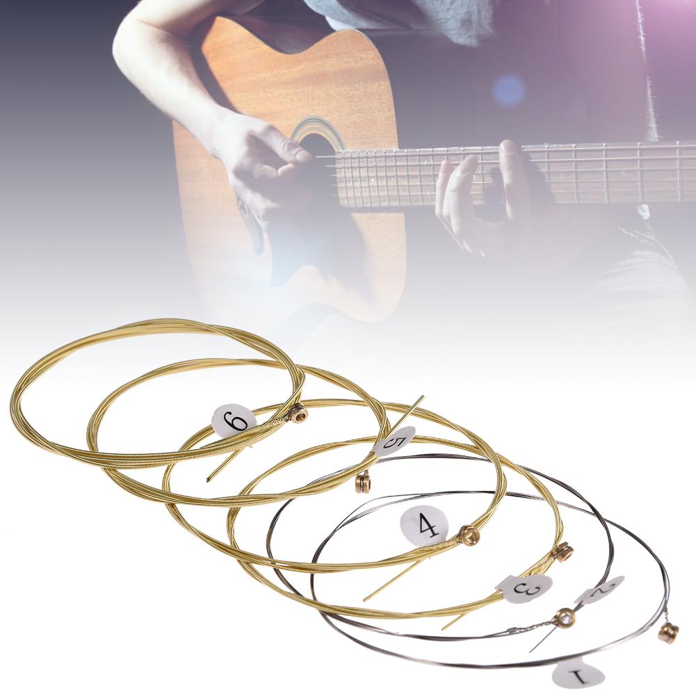 6pcs Wooden Guitar Strings Replacement for Guitar Performers Guitar Parts Replacement for Acoustic Wooden Guitar