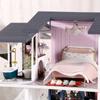 DIY Dollhouse Furniture Kits Wooden Modern Villa Lights Playset Creative Toy