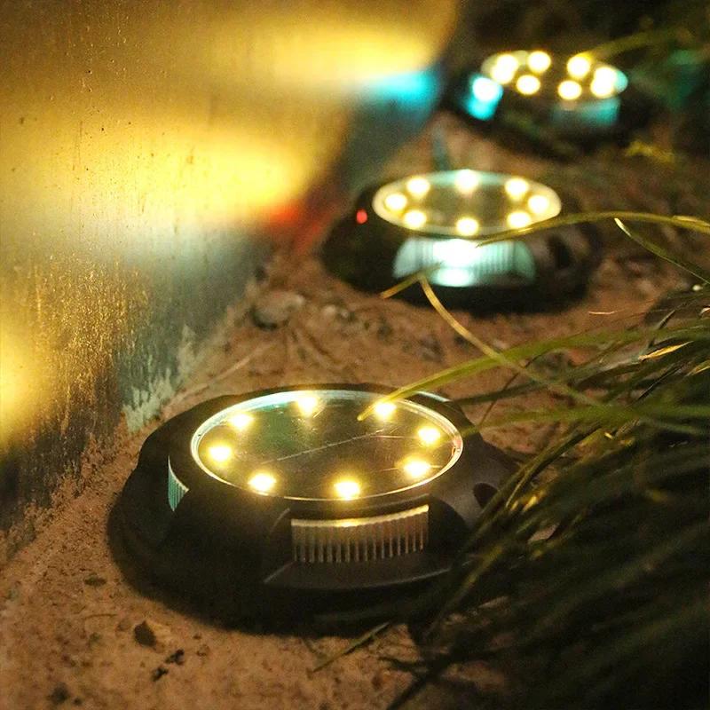 Super Bright Solar Powered Ground Lamp Outdoor Patio Light Waterproof Garden Lawn Decorative Stairway Step Lamp Night Light