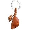 Lucky Jewelry Wood Carving Buckle Buddha Pendant Keychain Car Bag Keyring